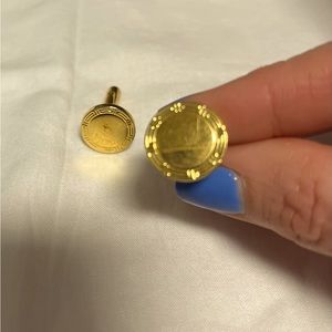 Gold round cufflinks